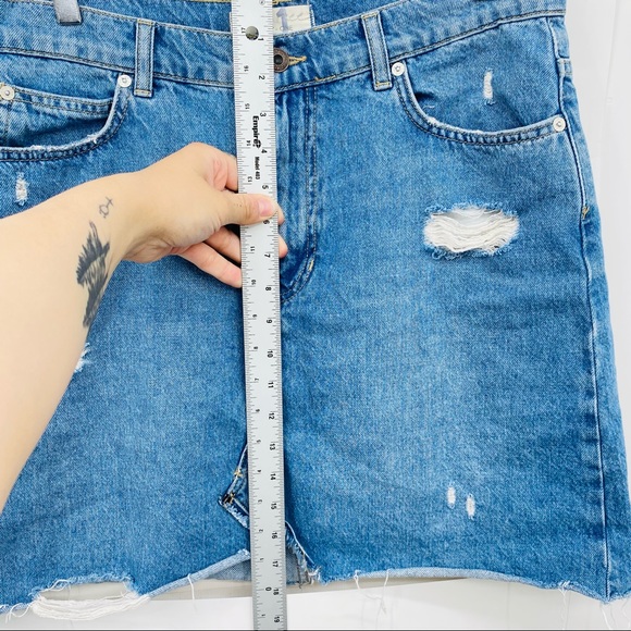 Free People We The Free Hallie Denim Jean Skirt 31 - Picture 10 of 10